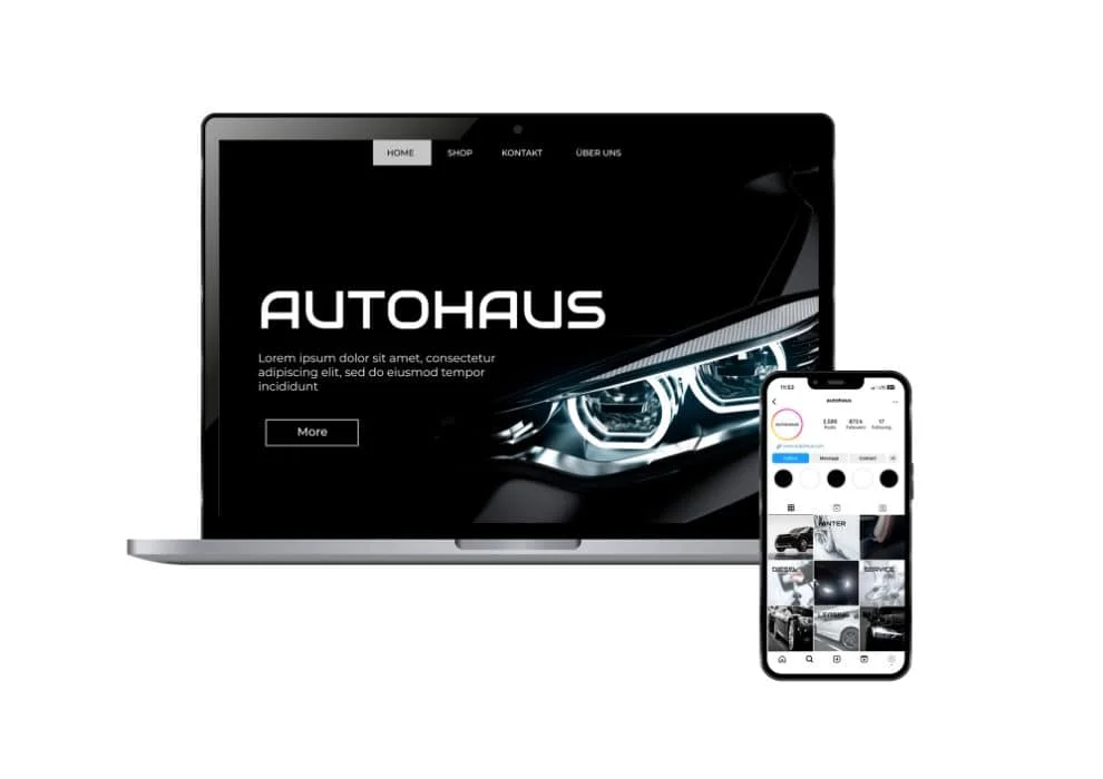 Referenzbeispiel: Website-Darstellung auf Laptop und Smartphone