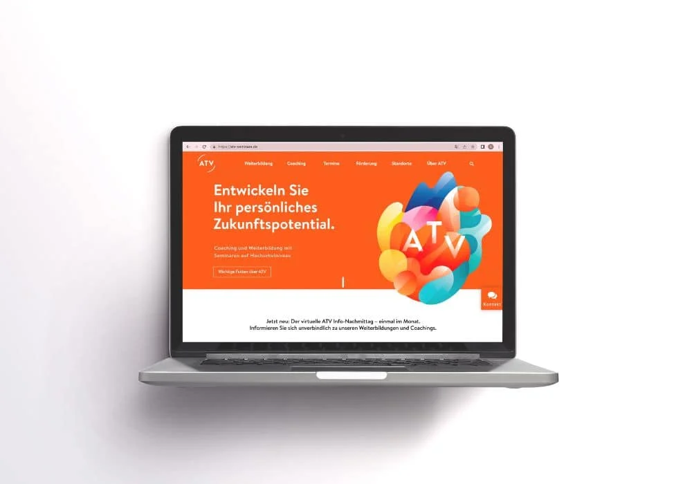 Referenzbeispiel: Website-Darstellung auf Laptop