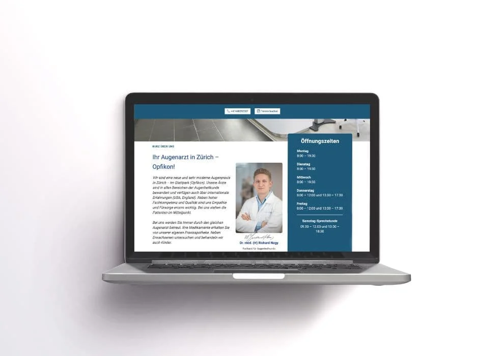 Referenzbeispiel: Website-Darstellung auf Laptop